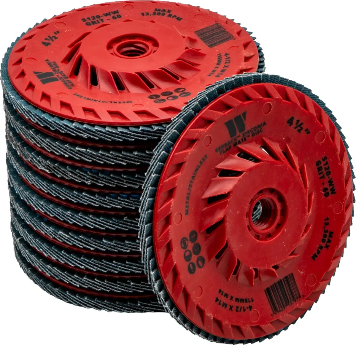 Redback™ Zirconia Flap Mate™ Disc; 60-Grit (10-Pieces)