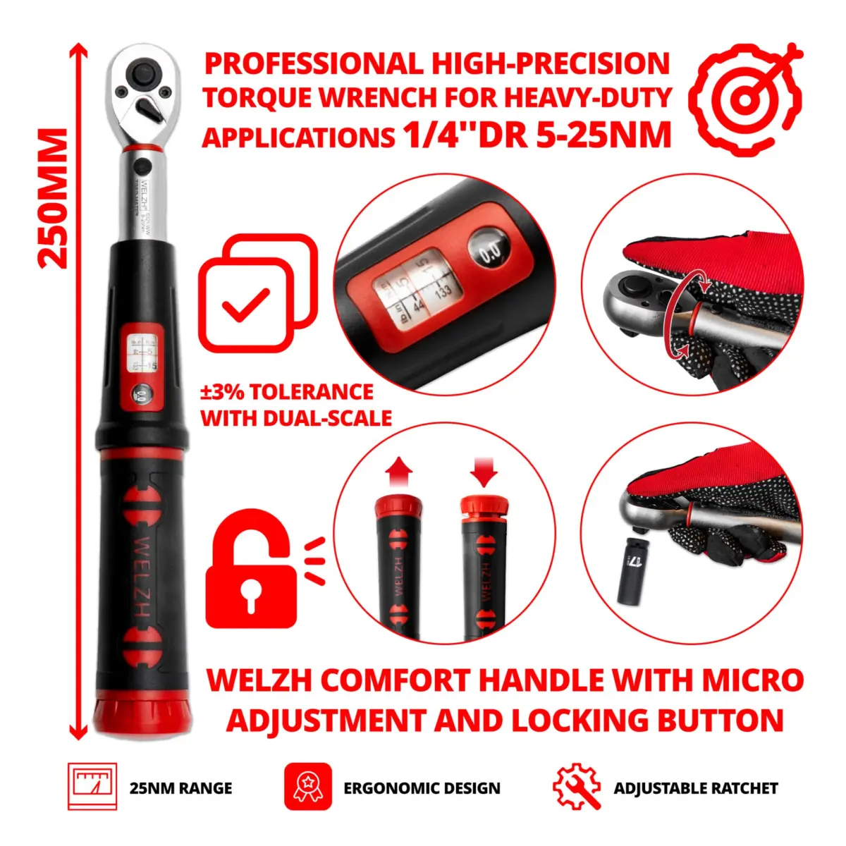 Torque Wrench ''Torq-Mate' 1/4''DR 5-25Nm - Image 3