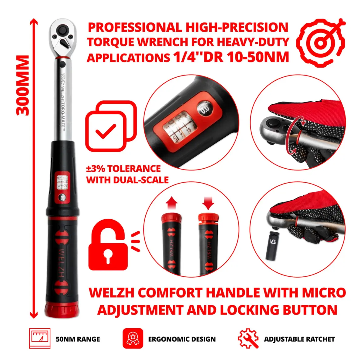 Torque Wrench ''Torq-Mate' 1/4''DR 10-50Nm - Image 3