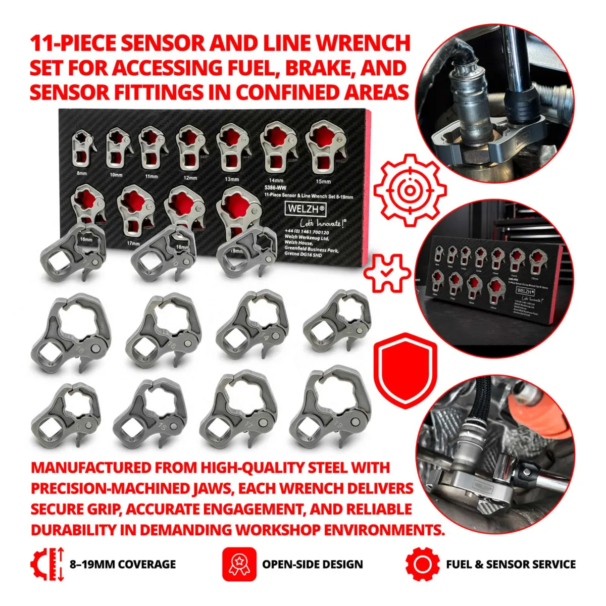 11-Piece Sensor & Line Wrench Set 8-19mm - Image 2