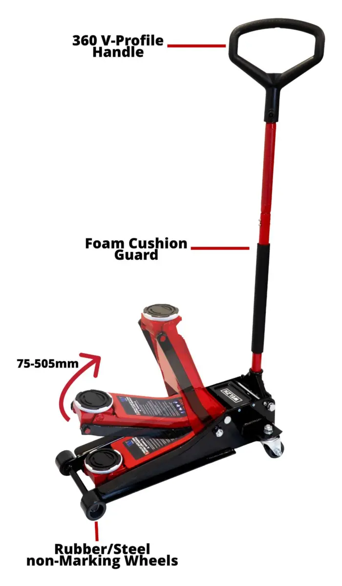 Trolley Jack; 4-Ton Extra Low Profile (RED) - Image 2