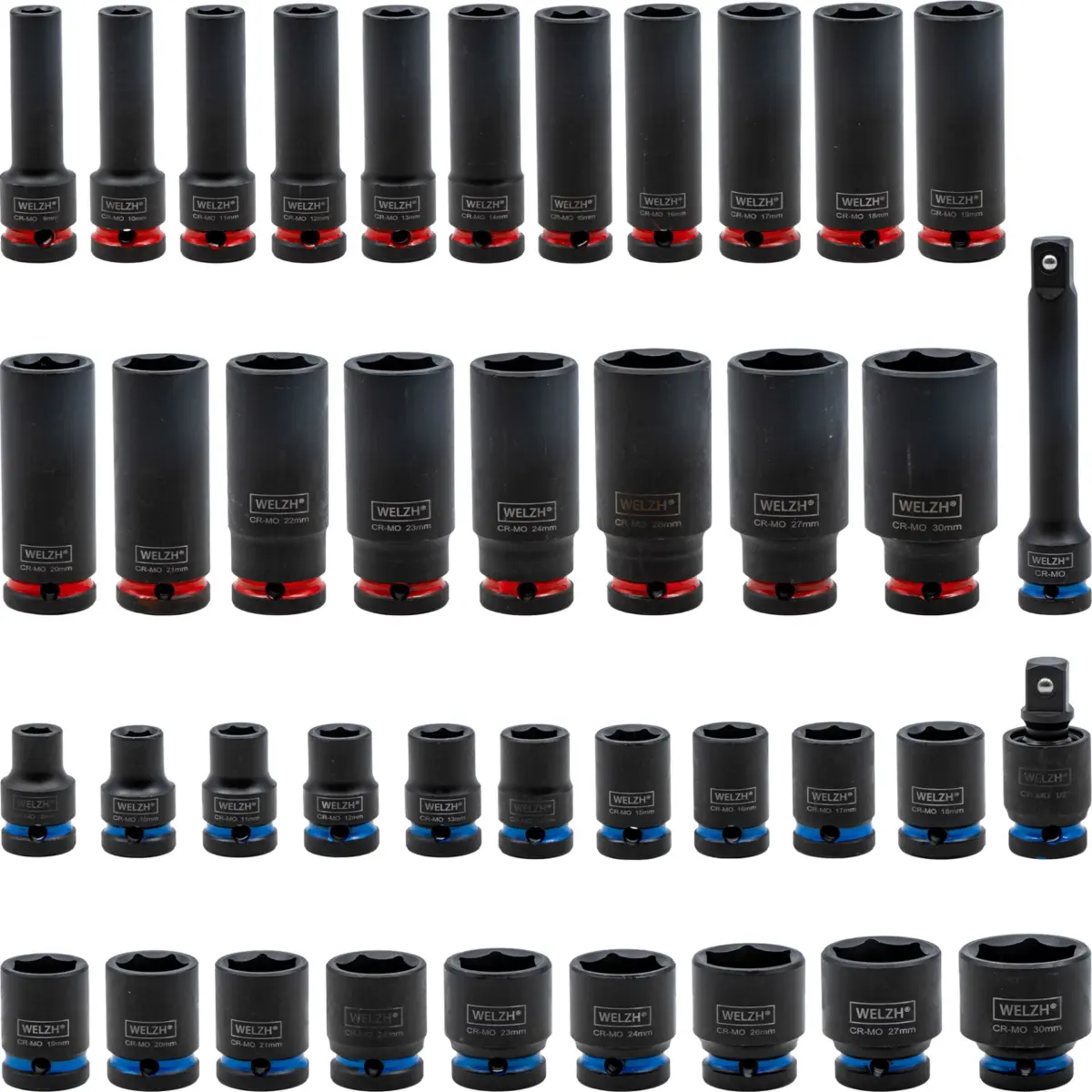 Socket Set; Impact, Deep + Shallow 1/2''d 40-Piece 10-30mm - Image 2