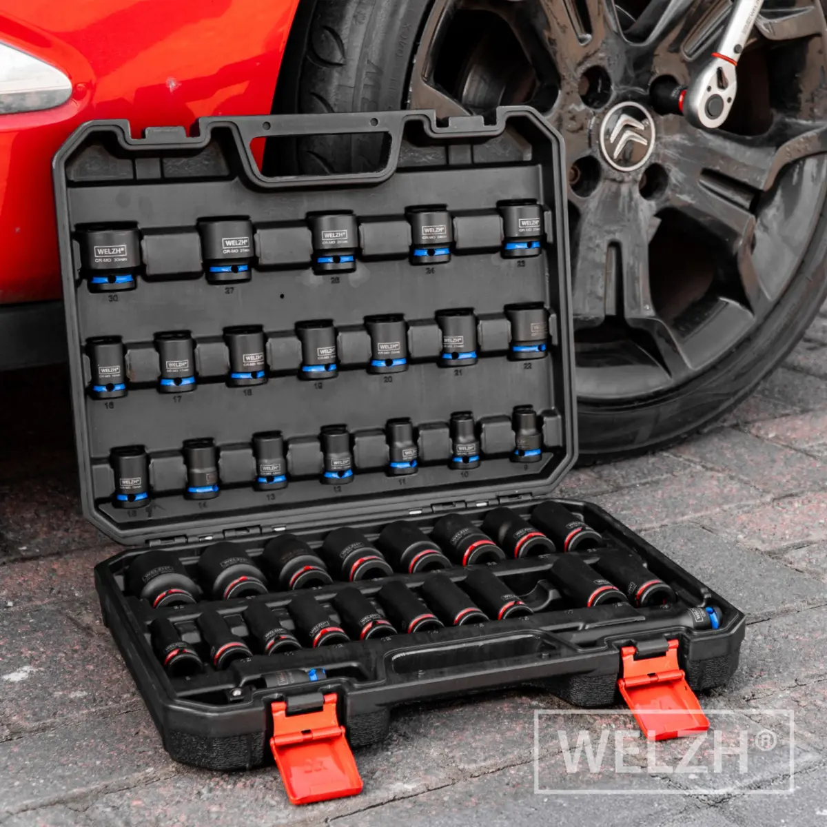 Socket Set; Impact, Deep + Shallow 1/2''d 40-Piece 10-30mm - Image 5