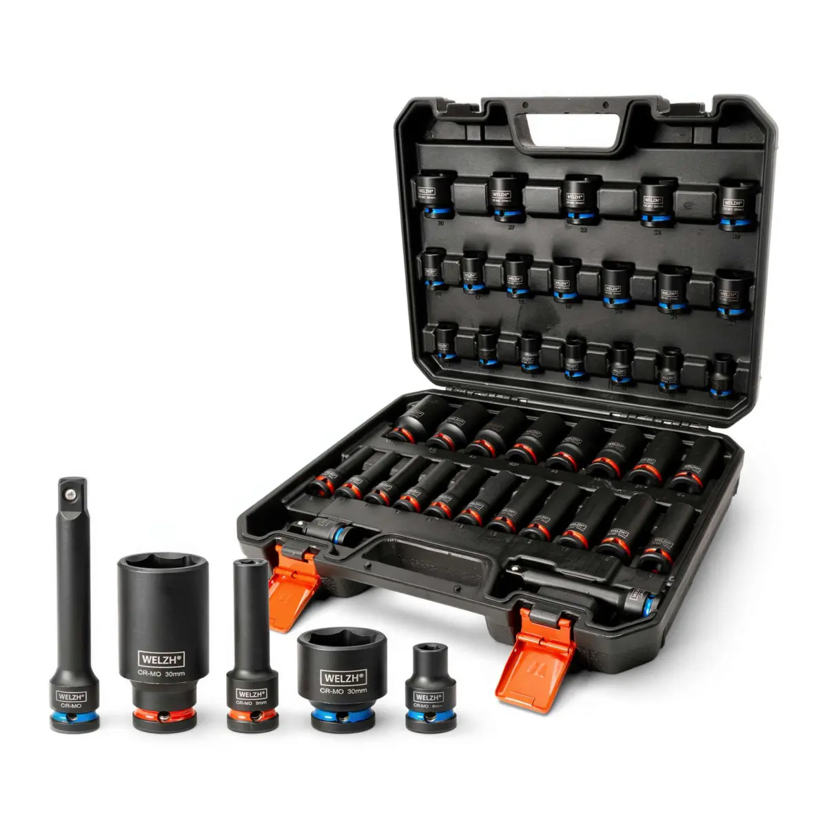 Socket Set; Impact, Deep + Shallow 1/2''d 40-Piece 10-30mm