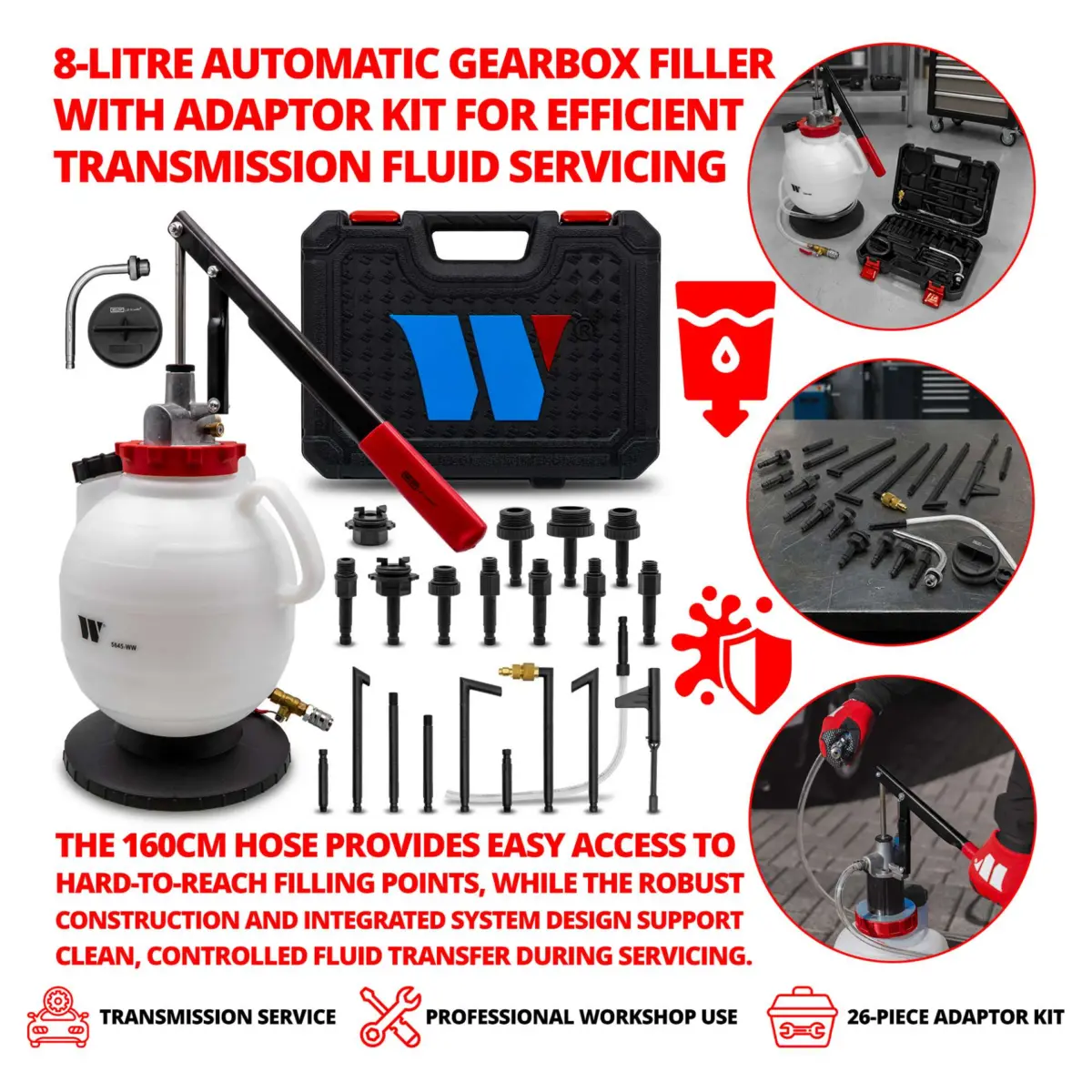 Automatic Gearbox Filler 8-Ltr; Including 26-Piece Adaptor Kit - Image 4