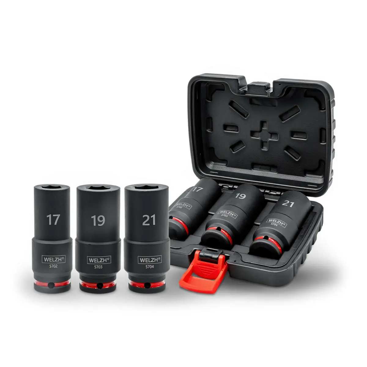 3-Piece Weighted Deep Impact Socket Set; 17-mm, 19-mm & 21-mm