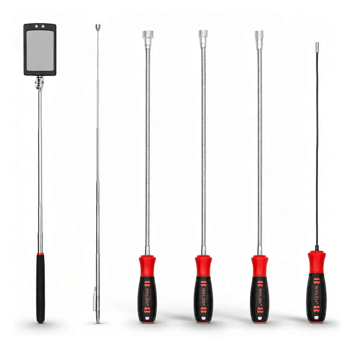 6-Piece Flexible & Telescopic Magnetic Holder & Mirror Set - Image 2