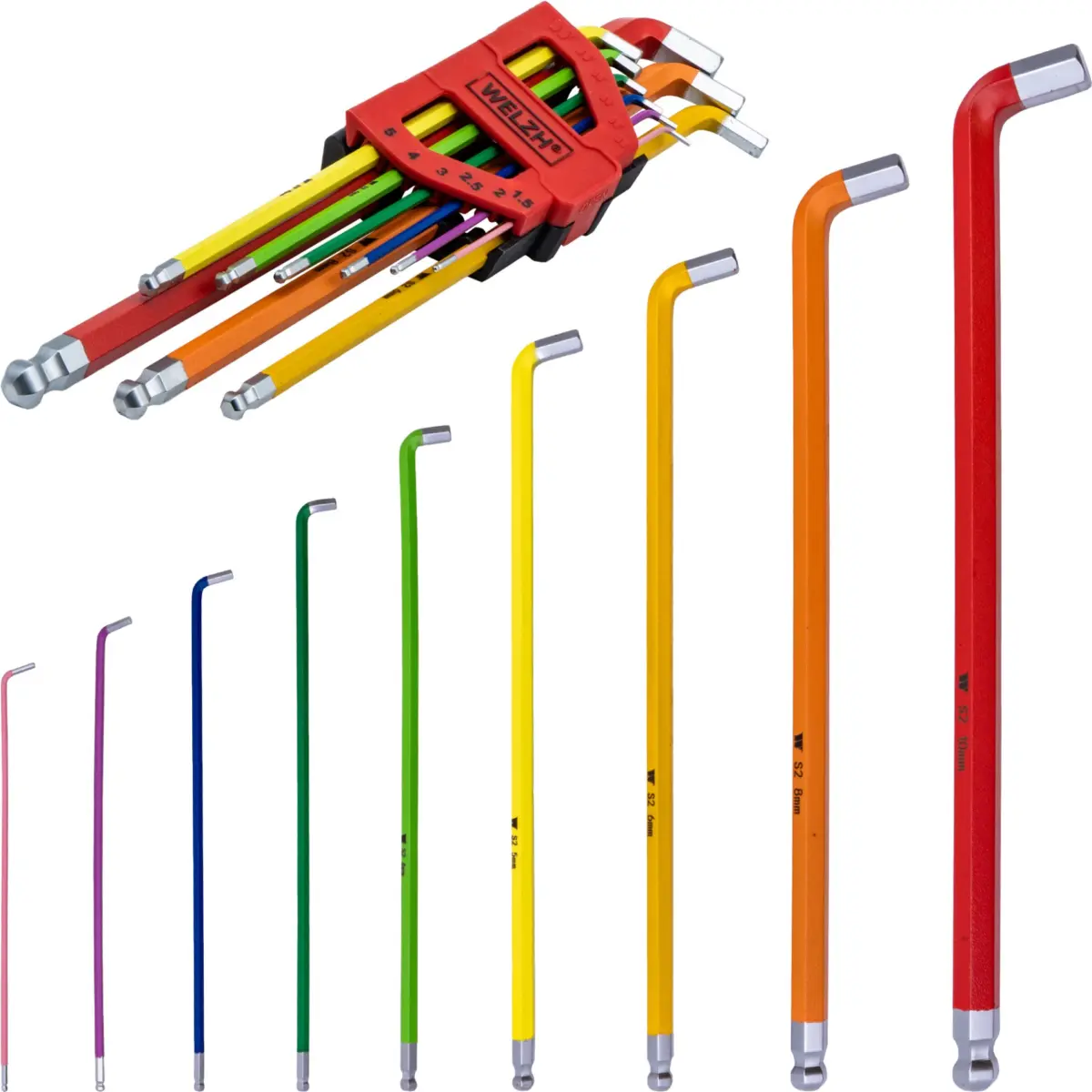 9-Piece Extra Long Angled Stubby Head Hex Keys - Image 3