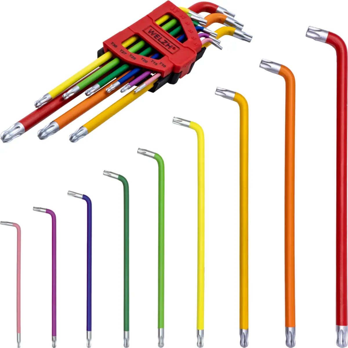 9-Piece Extra Long Angled Stubby Head Torx Keys - Image 3