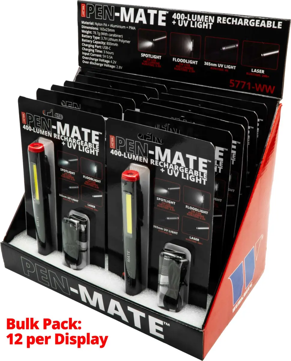 Pen-Mate; 400-Lumen Rechargeable + UV Light - Image 2