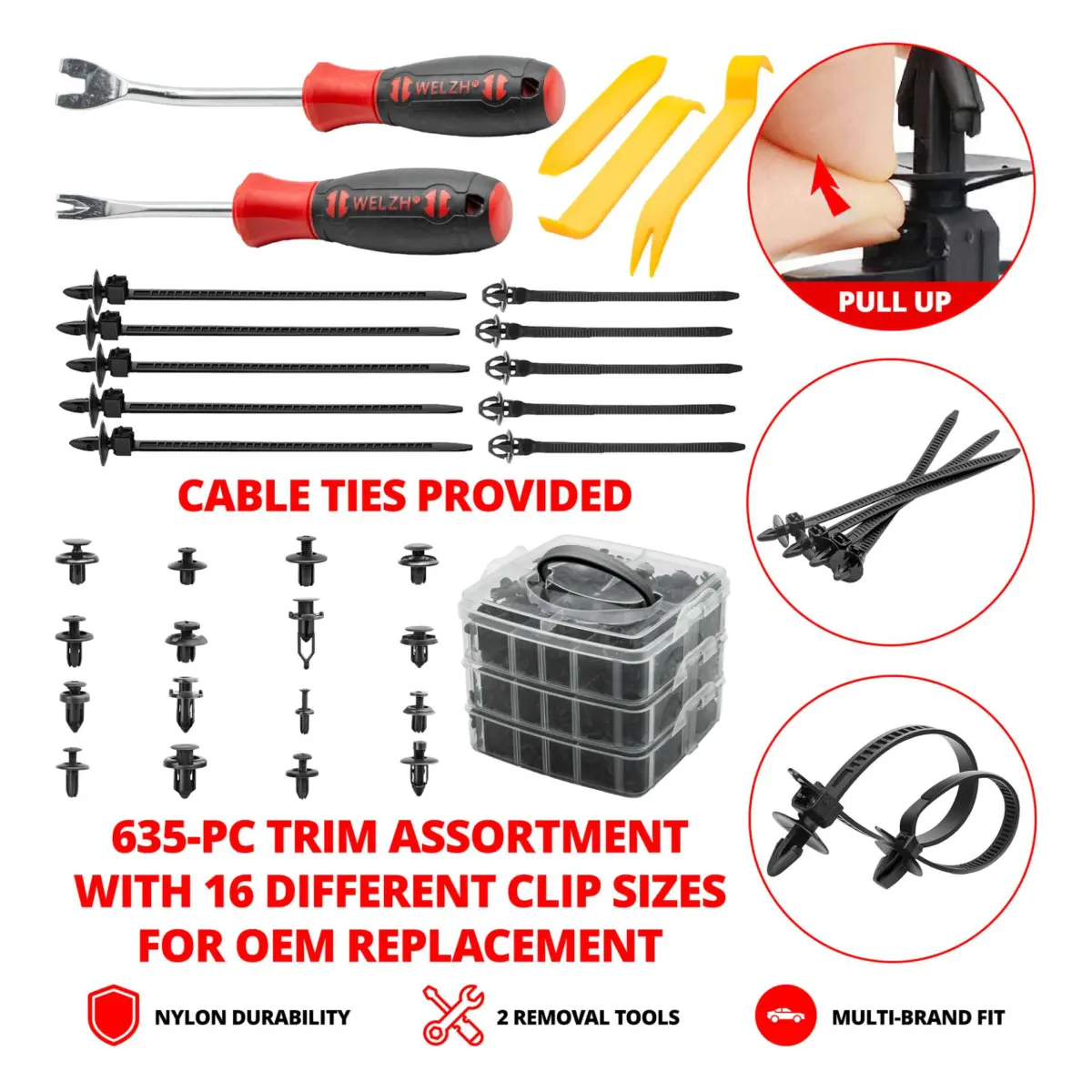 Trim Clip Assortment; 635-Pieces - Image 3