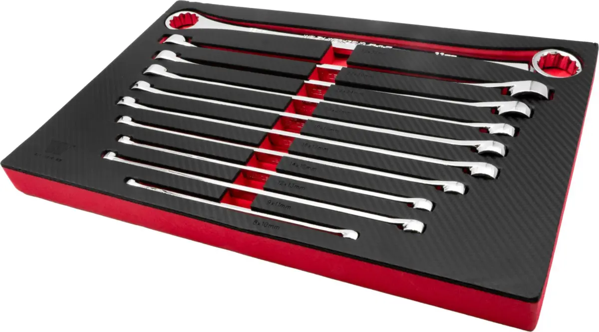 10-Piece Spanner Set; Aviation Type, Double Ring, 8-33 mm (Master Set)