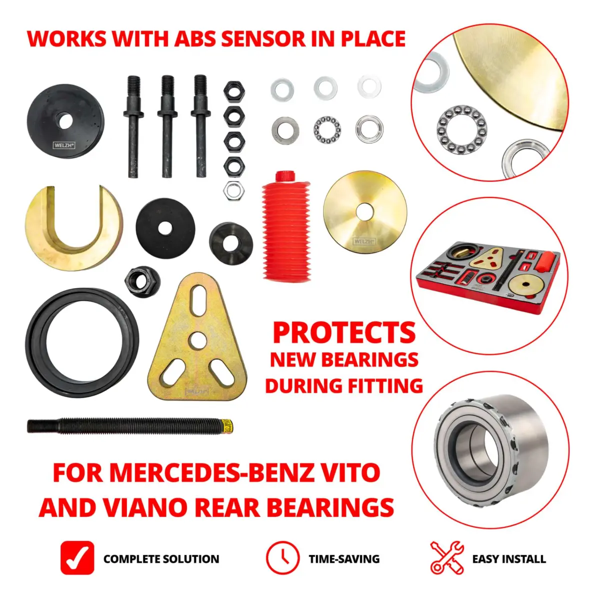 Rear Wheel Bearing Removal & Installation Kit For; Mercedes Vito & Viano - Image 3