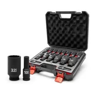 Socket Set: Deep Impact, 1/2''dr, 12pt, Dynamic Wall Drive, 10-32 mm