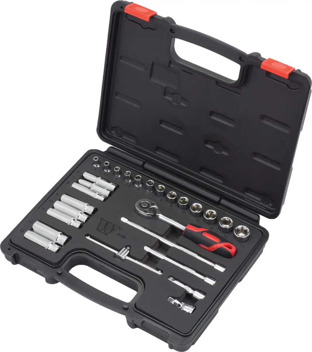 Socket Tool Set;27-Piece Depp & Shallow, Chrome 6-point 1/4 (FP Series)'',Socket Tool Set;27-Piece Depp & Shallow