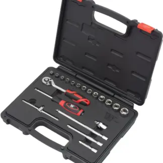 Socket Tool Set;20-Piece Shallow, Chrome 6-point 1/4   (FP Series)'',Socket Tool Set;20-Piece Shallow