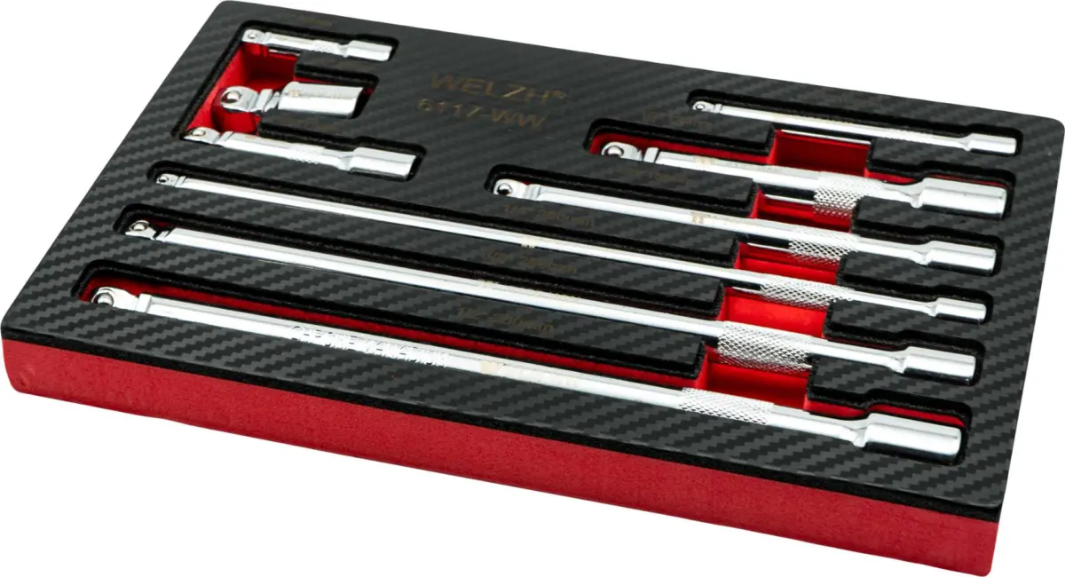 Wobble Extension Bar Set 9-piece 1/4 , 3/8 & 1/2 Drive