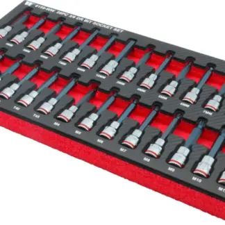 Semi Deep Bit Socket Assortment; Hex,Torx,Spline 28-Piece 3/8dr''