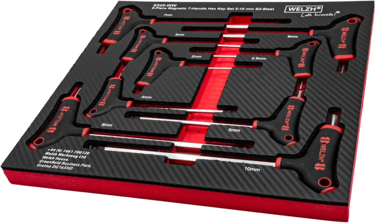 9-Piece T-Handle Hex Key Set 2-10 mm S2-Steel
