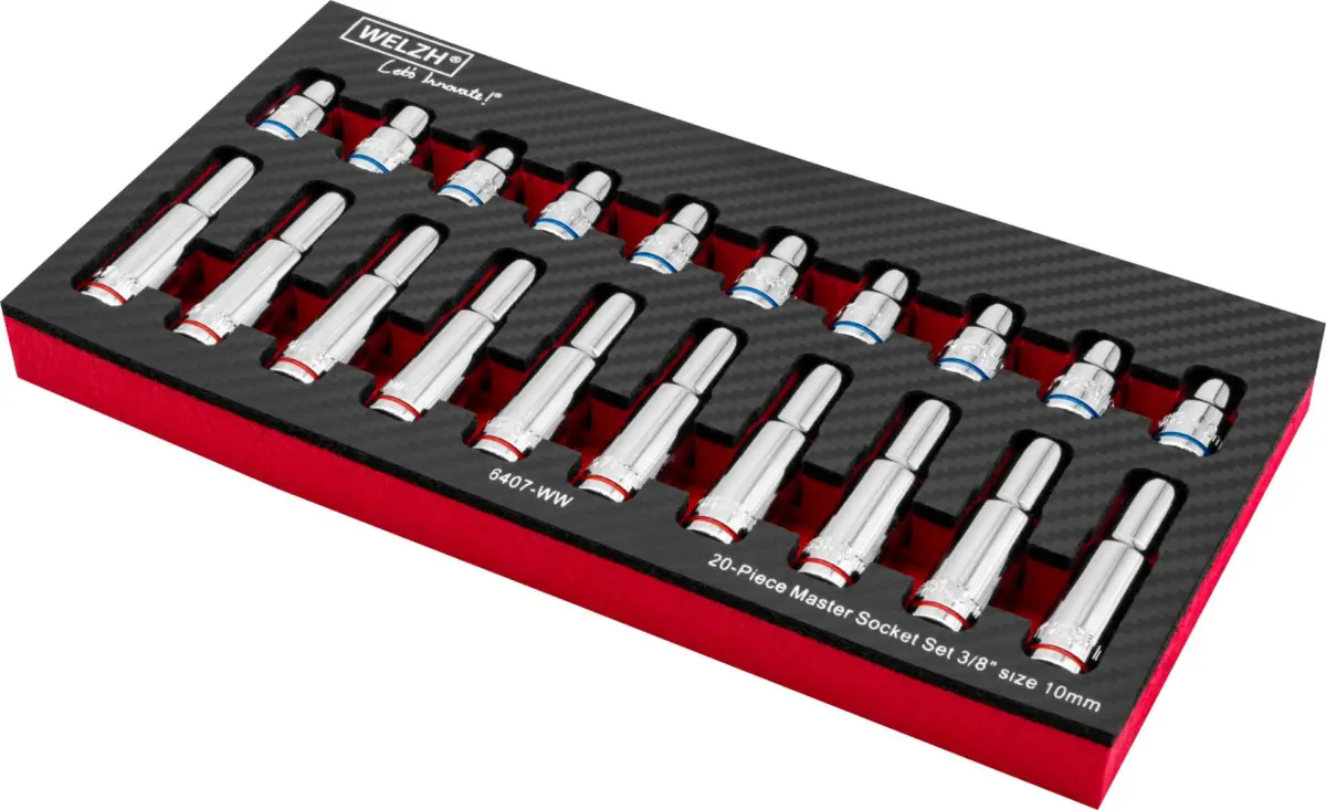 20-Piece Socket Assortment; 3/8''dr 10-mm Deep & Shallow