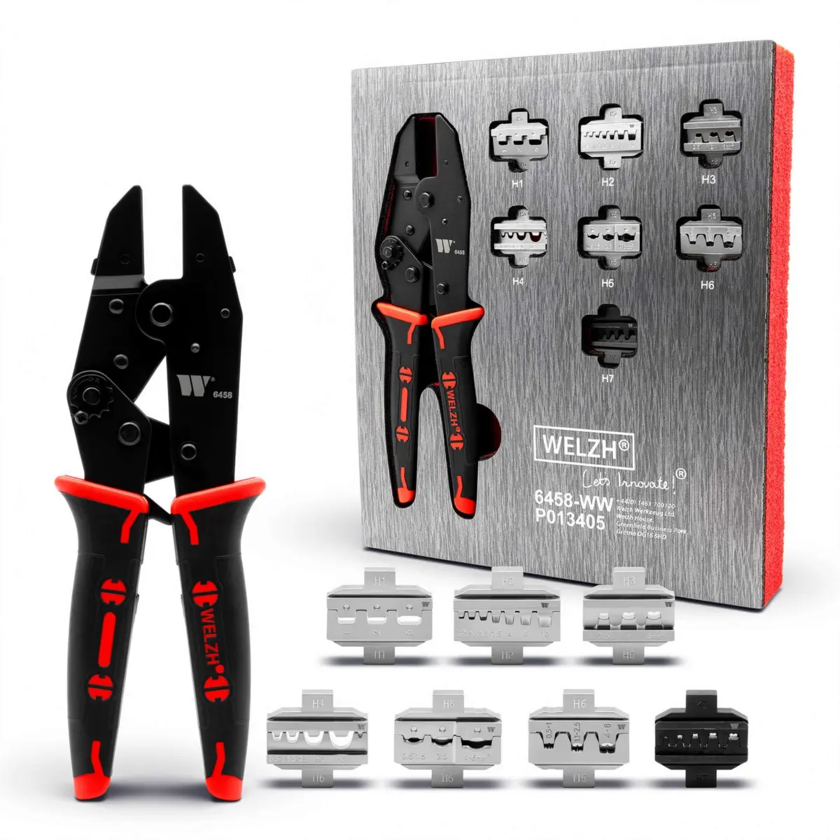 Automotive Ratchet Crimping Tool Set with 7-Jaws