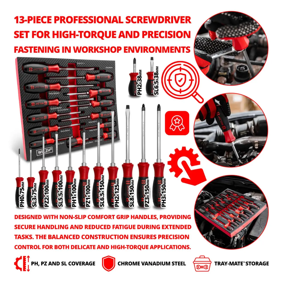 Screw-Mate?; 13-Piece Professional Screwdriver Set - Image 3