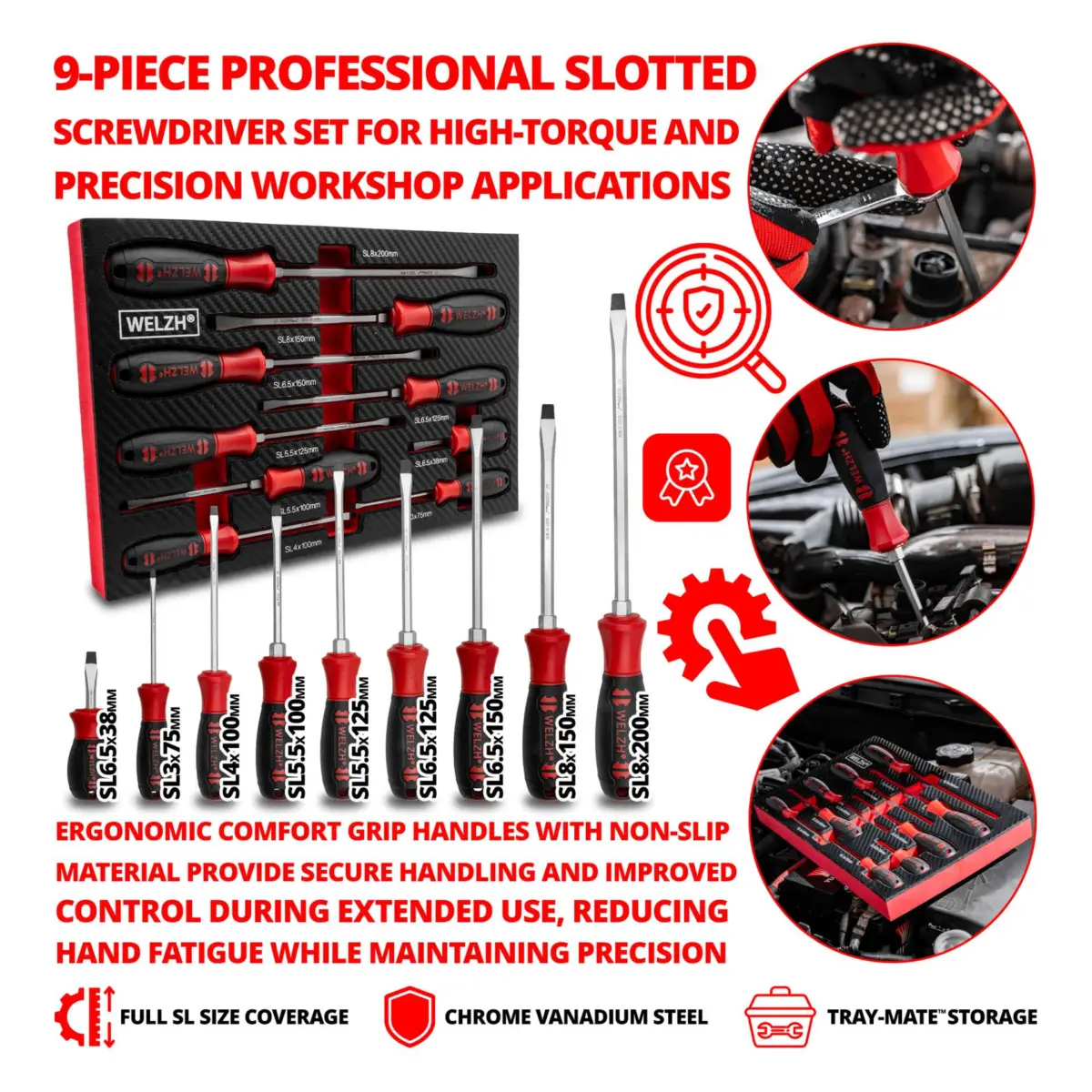 Screw-Mate?; 9-Piece Professional Screwdriver Set SL - Image 3