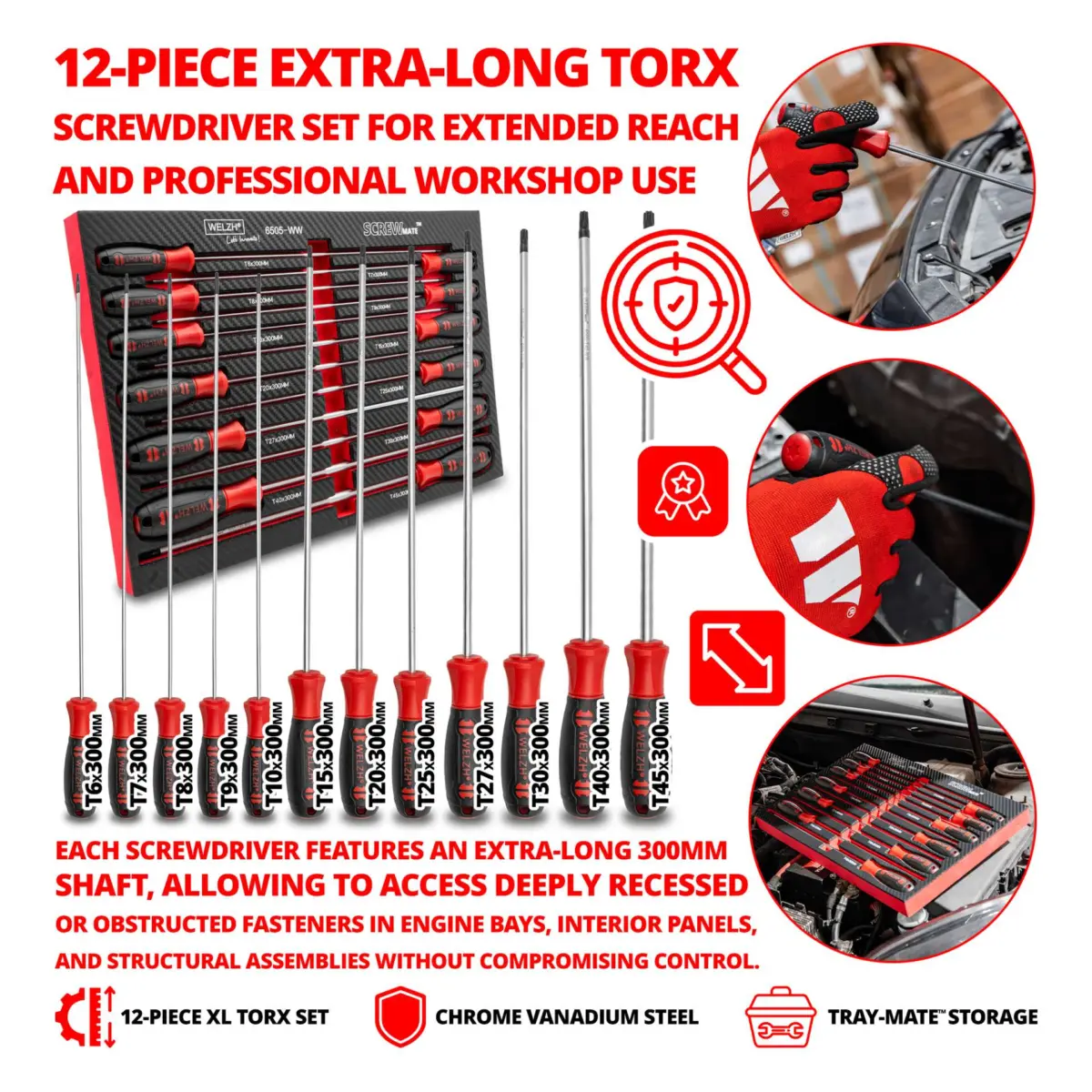 Screw-Mate?; 12-Piece Professional XL Torx Screwdriver Set - Image 3