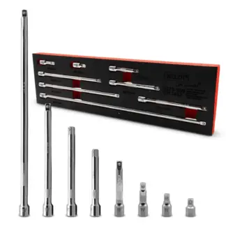 8-Piece 3/8" Drive Extension Bar Set; 38mm-450mm