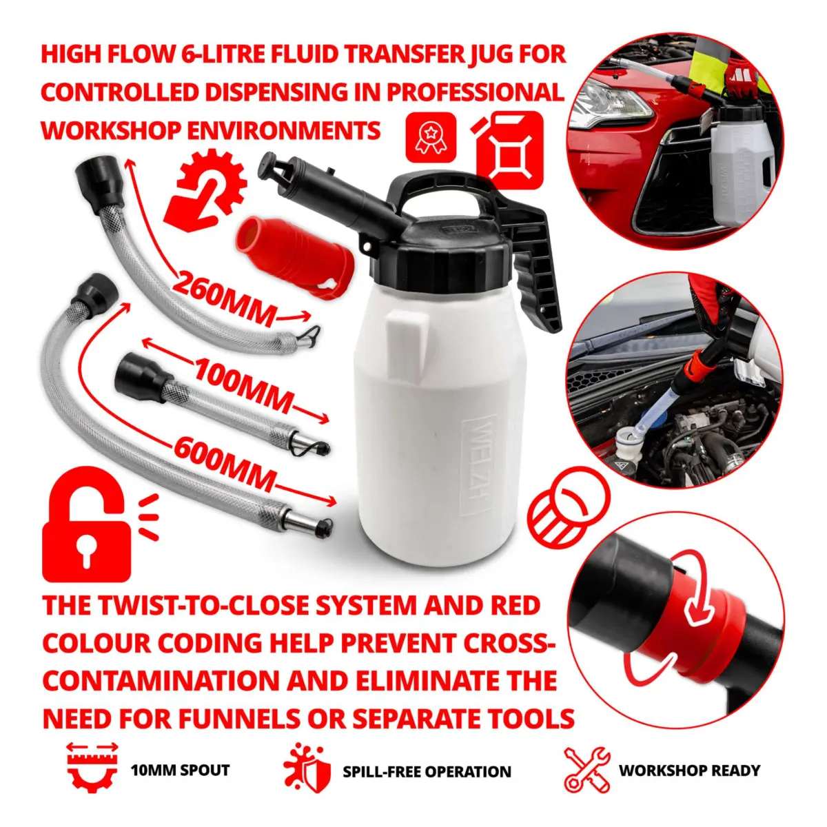 Jug-Mate?; High Flow Fluid Drum 6-Litres (RED) - Image 2