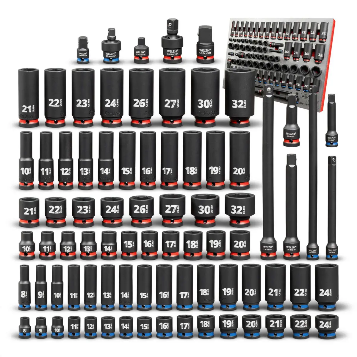 3/8'' & 1/2''dr Master Impact Socket And Accessory Set 81-Piece - Image 2