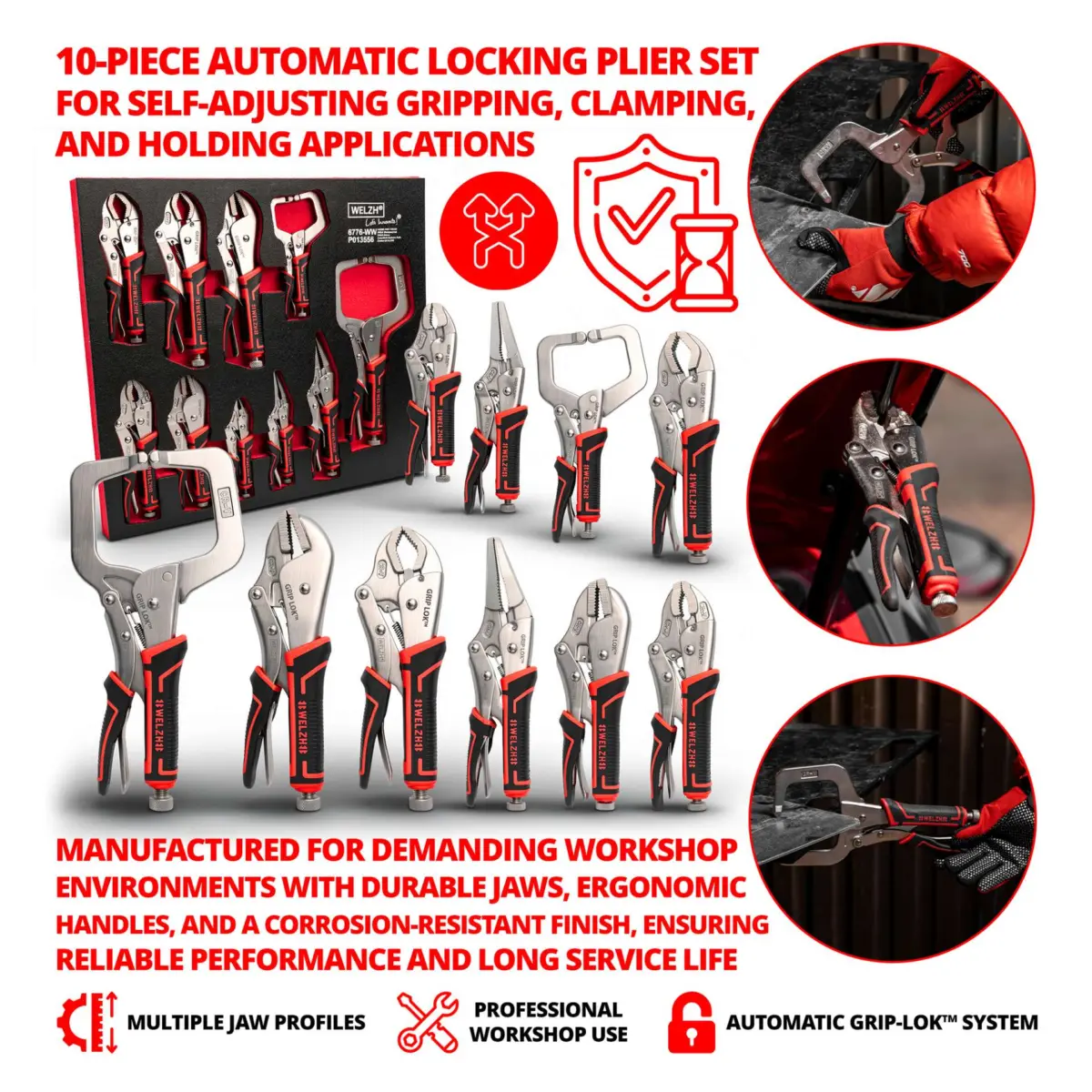 10-Piece Automatic Grip-Lok? Locking Plier Set ; - Image 2