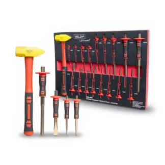 18-Piece ''Smasher?'' Hammer & Punch , Chisel Set