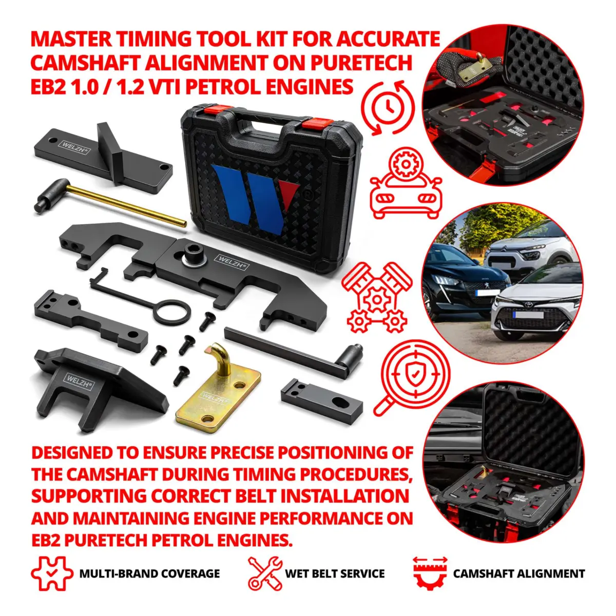Master Timing Tool Kit; GDI PureTech EB2 Citroen & Peugeot Petrol 1.0 / 1.2 VTi - Image 3