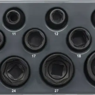 Socket Set: Shallow, Impact, 1/2''dr', Lok-Typ, 10-32 mm