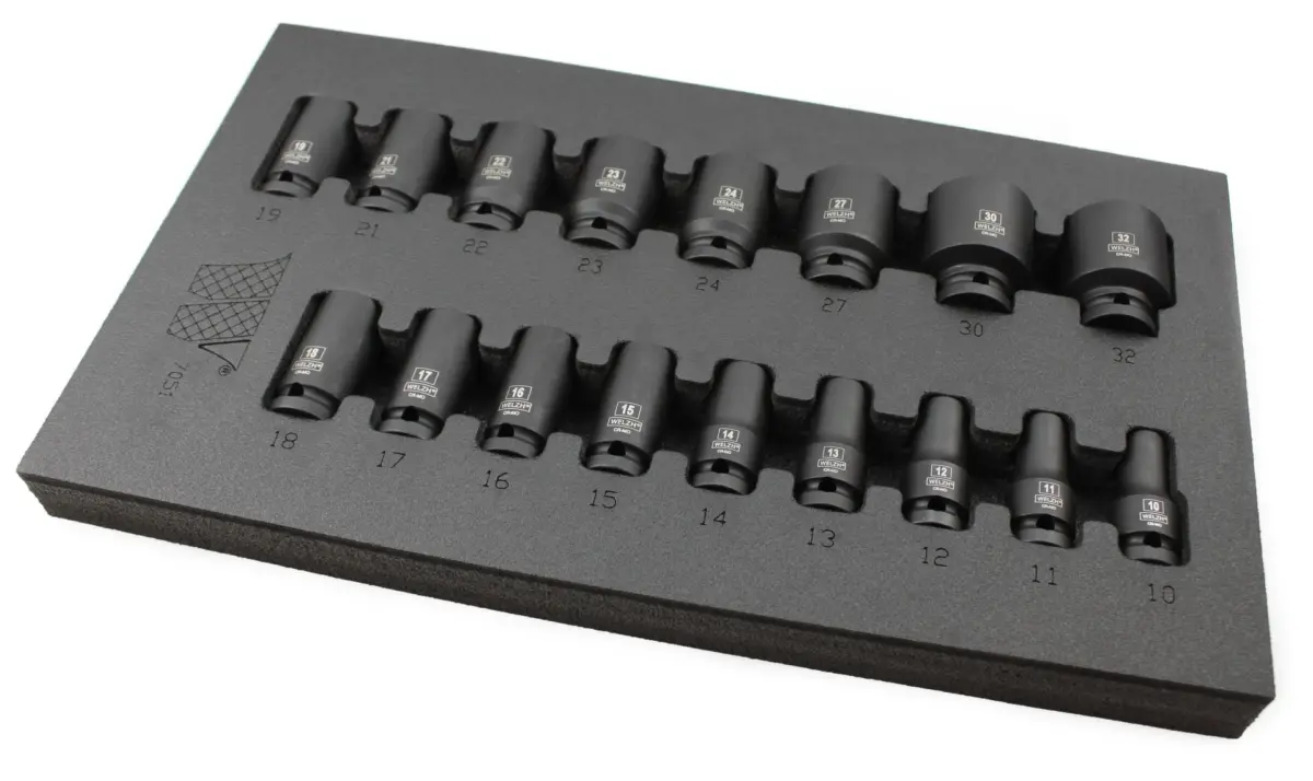 Semi Deep Thin Walled Impact Sockets, 1/2''dr, 6pt