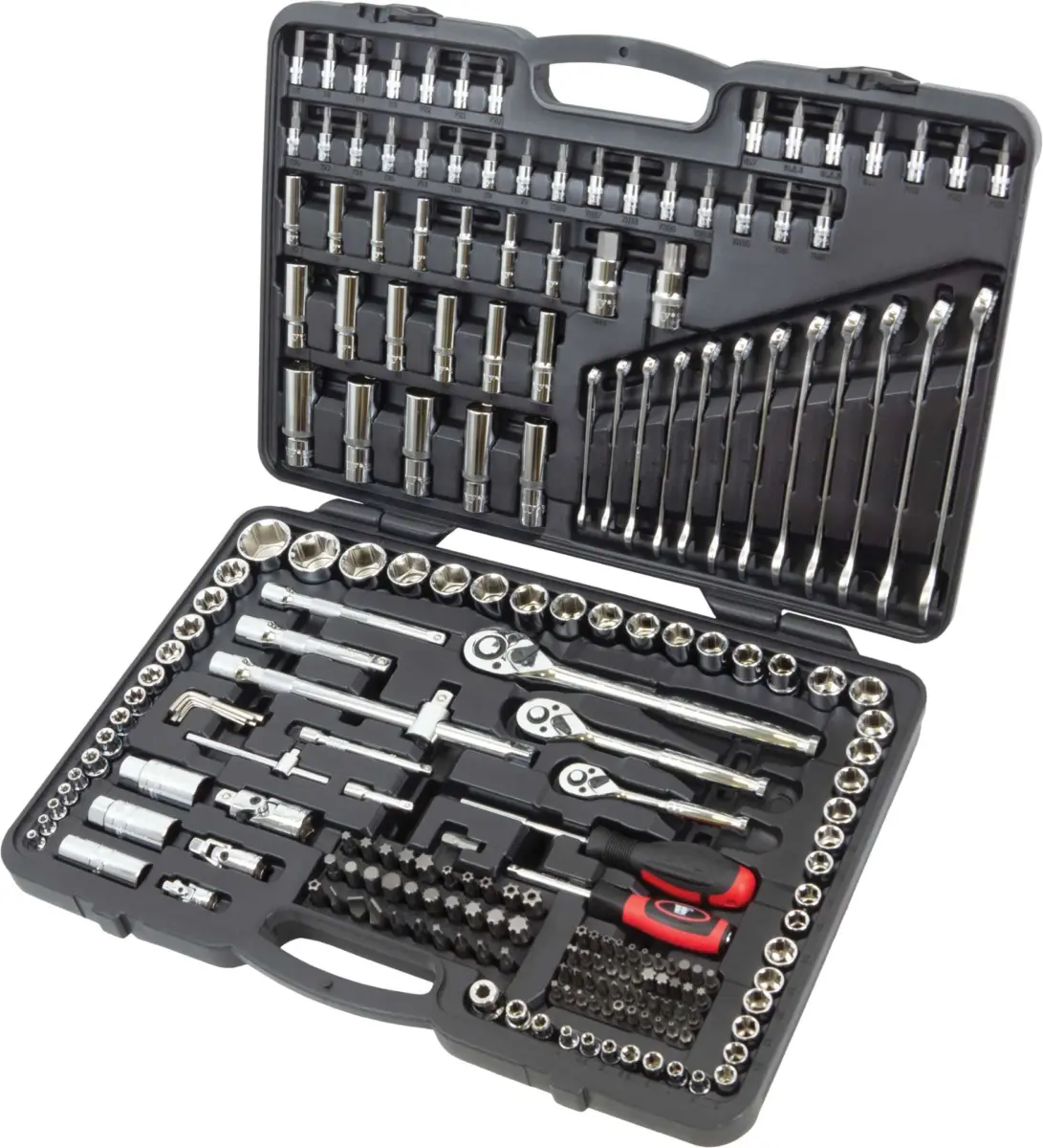 Socket Tool Set; 1/4'', 3/8'', 1/2'' (216-Piece) inc. Spanners