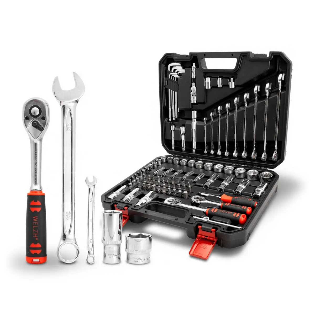 Socket Tool Set; 92-Piece Set 1/2'' & 1/4'' (Imperial Sizes)