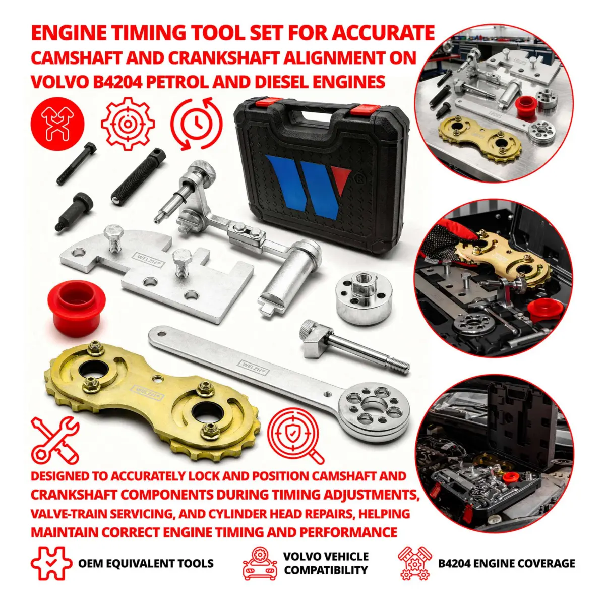 Engine Timing Tool Set; For Volvo Diesel & Petrol B4204 Engines - Image 2