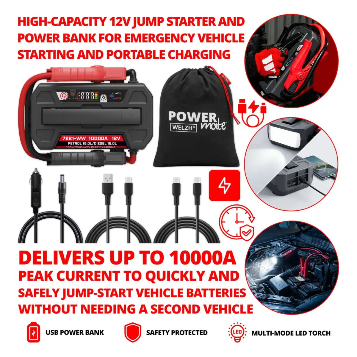 Power-Mate'?; 12-Volt 10000A Up To 16L Petrol and Diesel Engines - Image 4