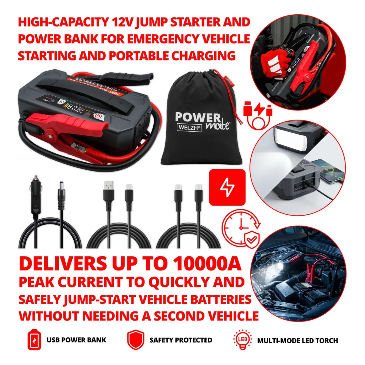 Power-Mate'?; 12-Volt 10000A Up To 16L Petrol and Diesel Engines - Image 5