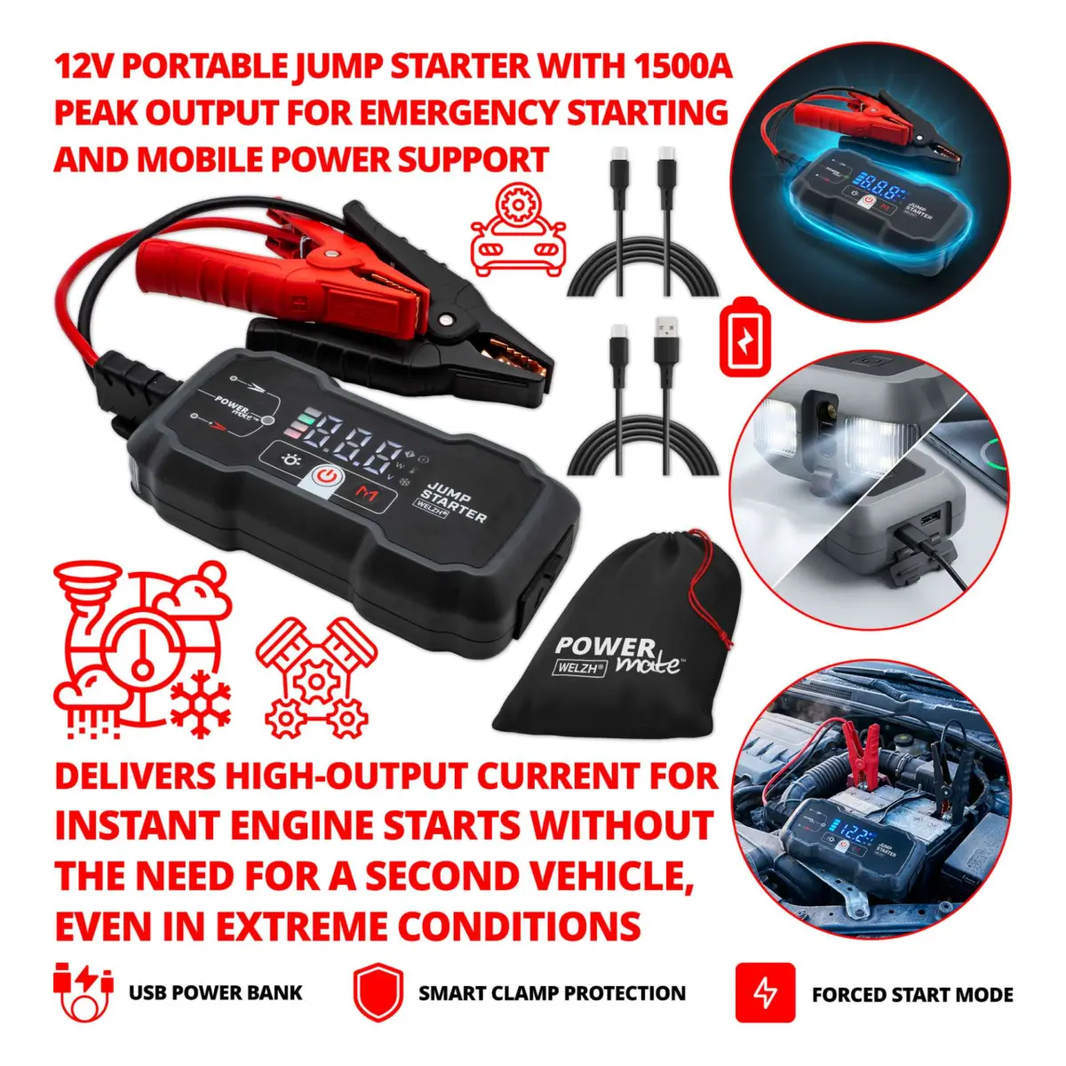 Power-Mate'?; 12V 1500A Up To 5L Petrol and 3L Diesel Engines - Image 3