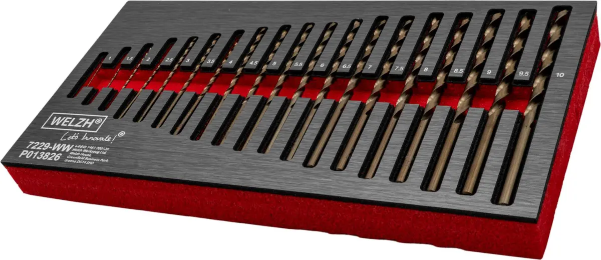 Mechanics Drill Bit Set, Fully Ground Cobalt Extra Long; 19-Piece Set - Image 2