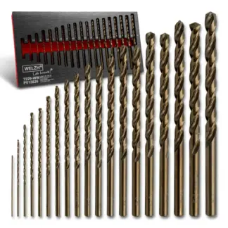 Mechanics Drill Bit Set, Fully Ground Cobalt Extra Long; 19-Piece Set