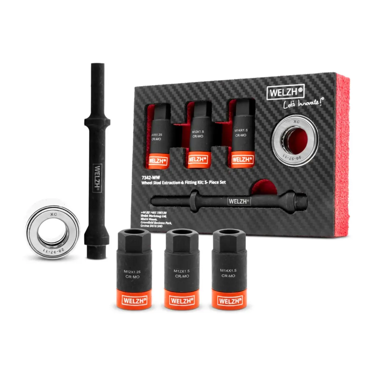 Wheel Stud Extraction & Fitting Kit; 4-Piece Set