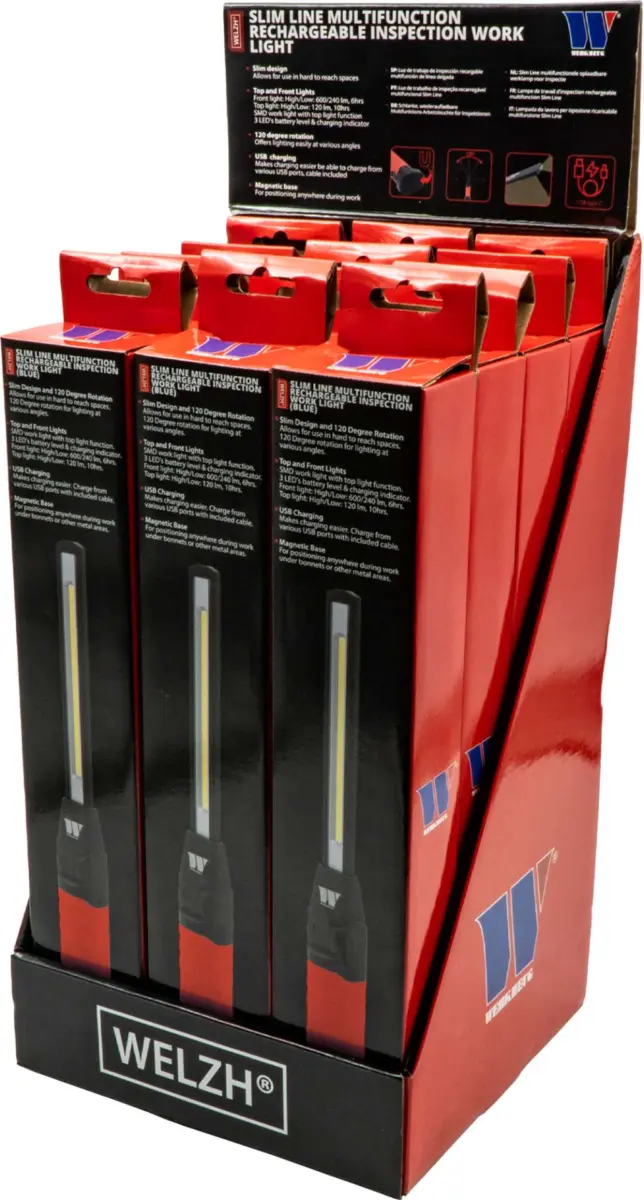 Slim Line Multifunction Rechargeable Inspection Work Light (RED) - Image 2
