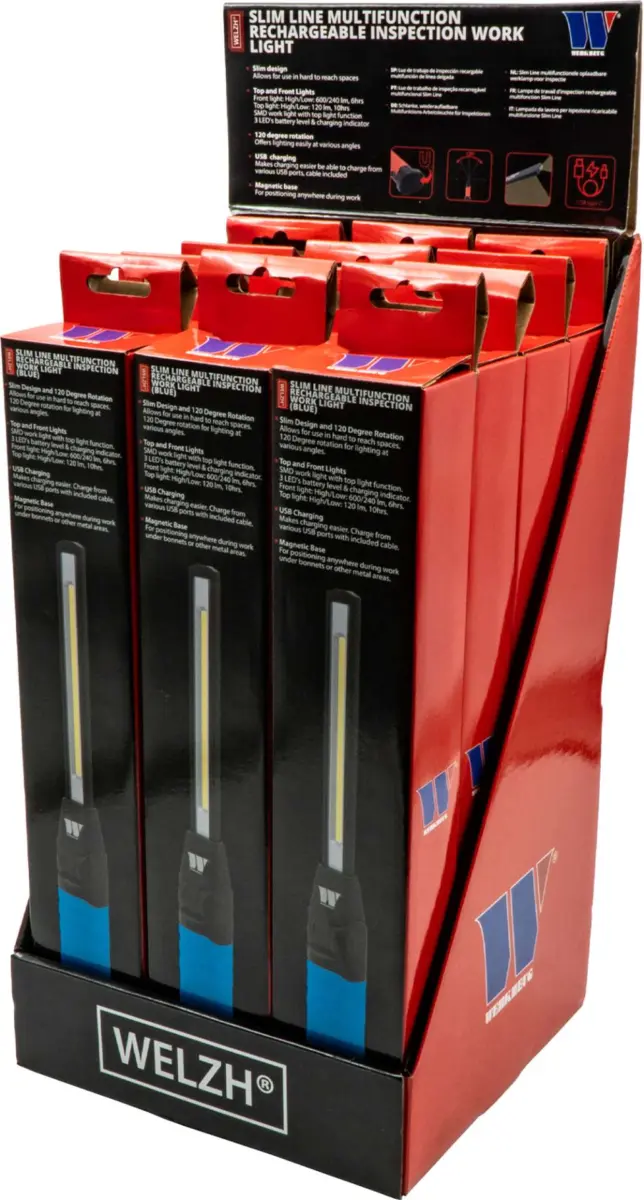 Slim Line Multi-function Rechargeable Inspection Work Light (Blue) - Image 2