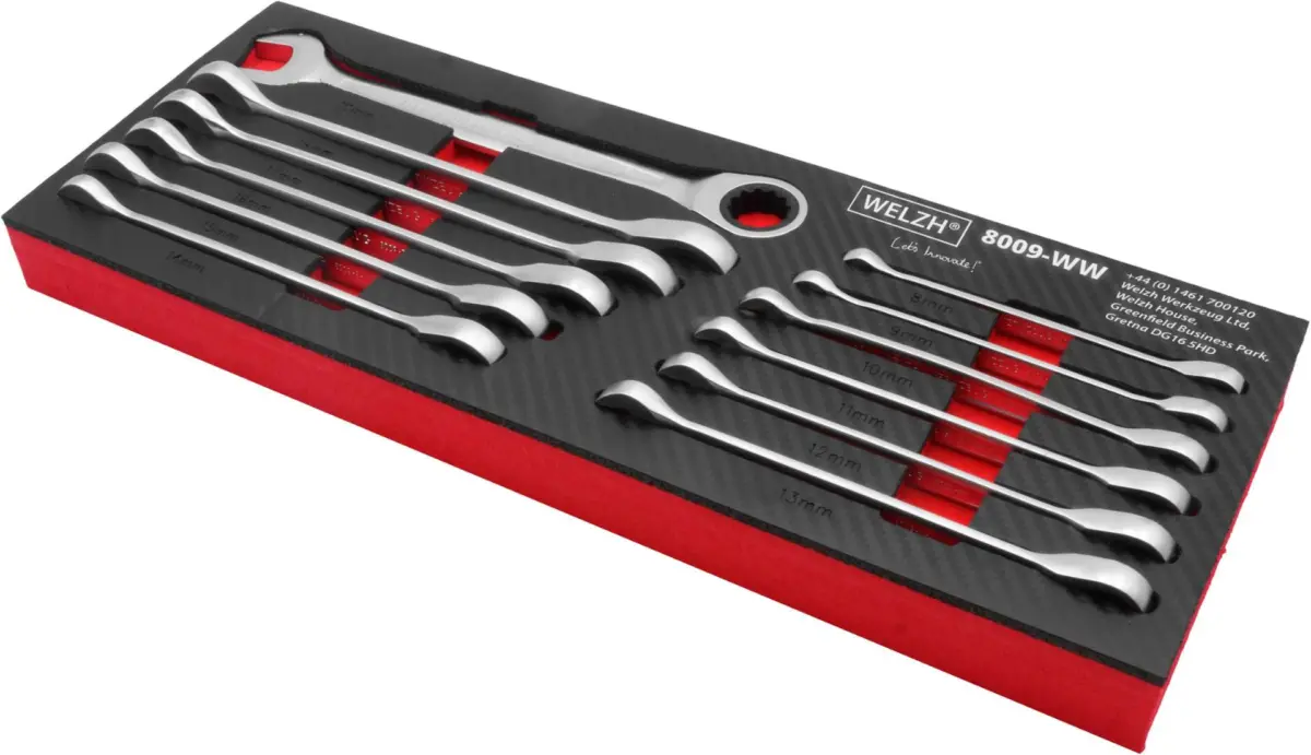 Ratchet Spanner Set; 8-19 mm