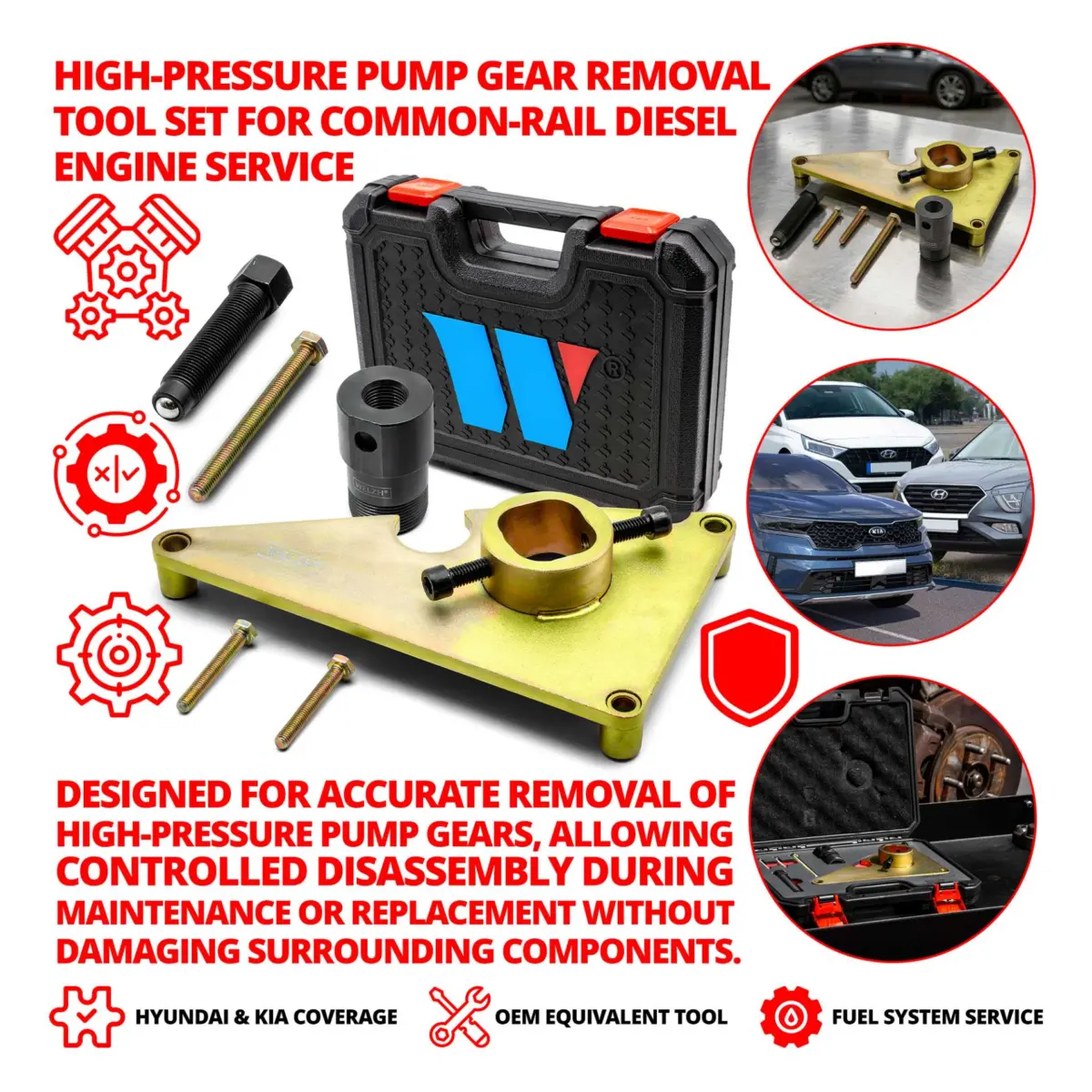High Pressure Pump Sprocket Puller For Common-Rail Hyundai & Kia - Image 3