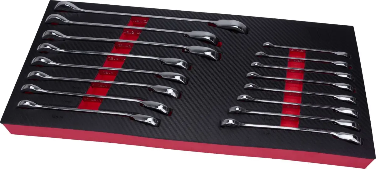 Ratchet Spanner Set; Reversible Switch,16-Piece Set 8-24 mm